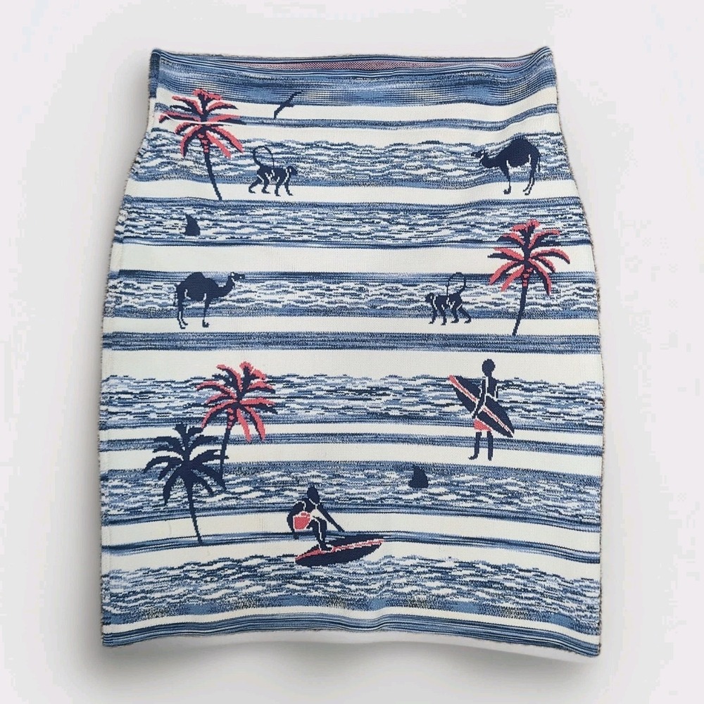 BCBG Maxazria Womens Stretch Bandage Pencil‎ Bodycon Skirt M Surfer Palm Mini